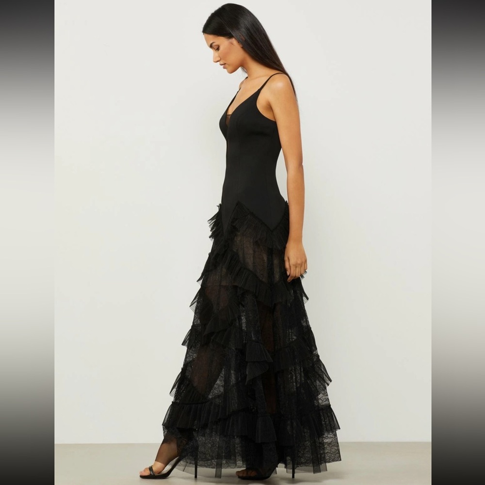BCBGMAXAZRIA Tulle Gown in Black $498